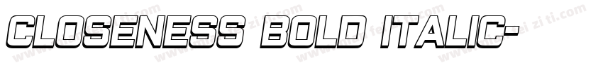 Closeness Bold Italic字体转换